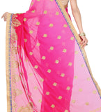 Magenta Shaded Faux Georgette Saree