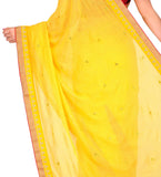 Yellow Faux Chiffon Saree