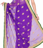 Violet Faux Chiffon Saree