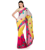 Off White Shaded Faux Chiffon Saree