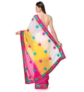 Off White Shaded Faux Chiffon Saree