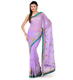 Mauve Faux Chiffon Saree