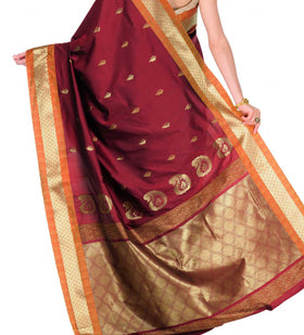 Maroon Art Silk Saree