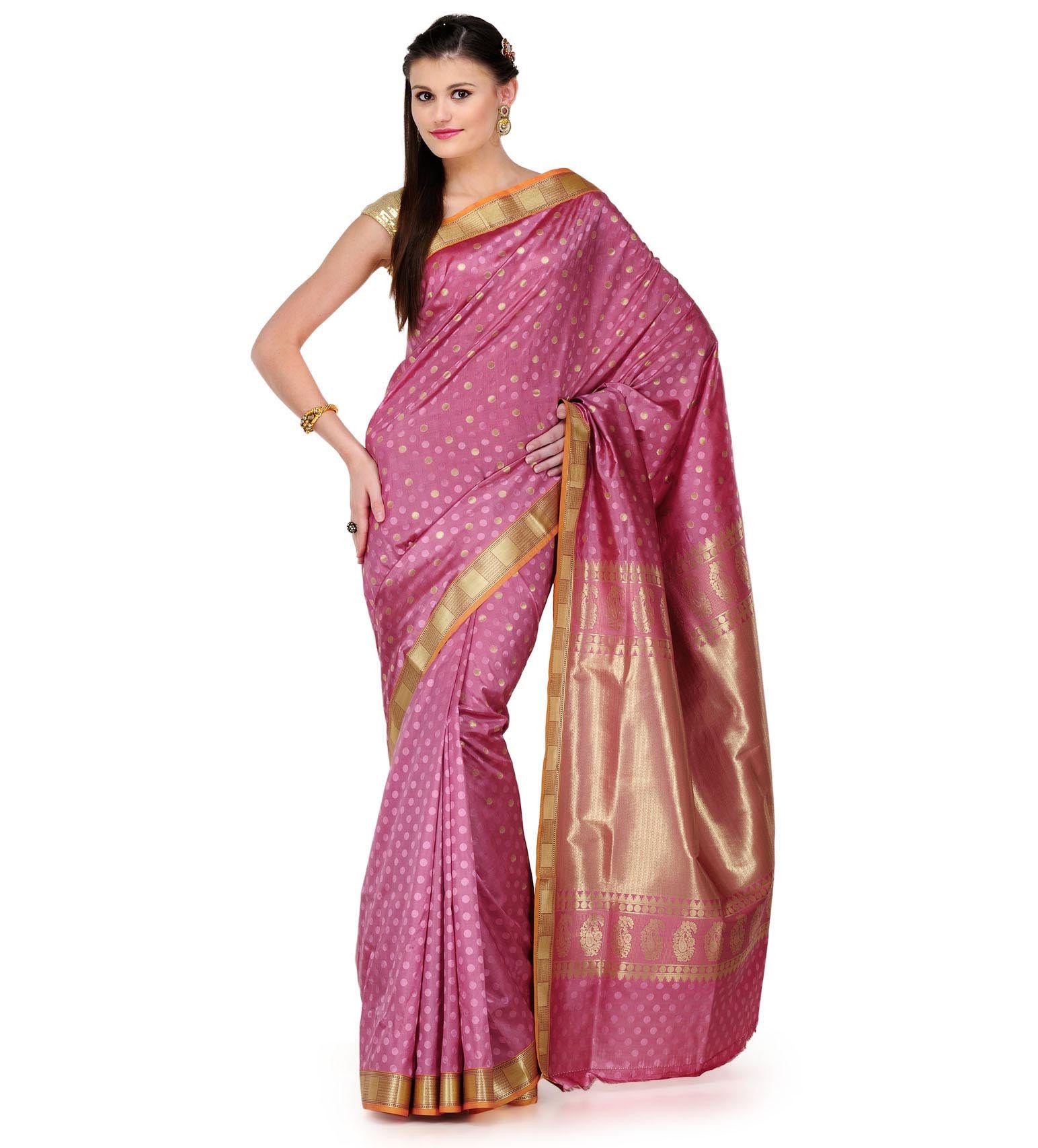 Mauve Zari Woven Art Silk Saree