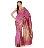 Mauve Zari Woven Art Silk Saree