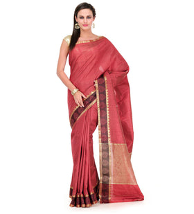 Maroon Dupion Silk Saree