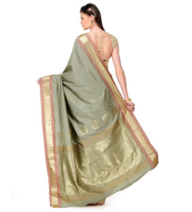 Sage Art Silk Saree with Zari Border