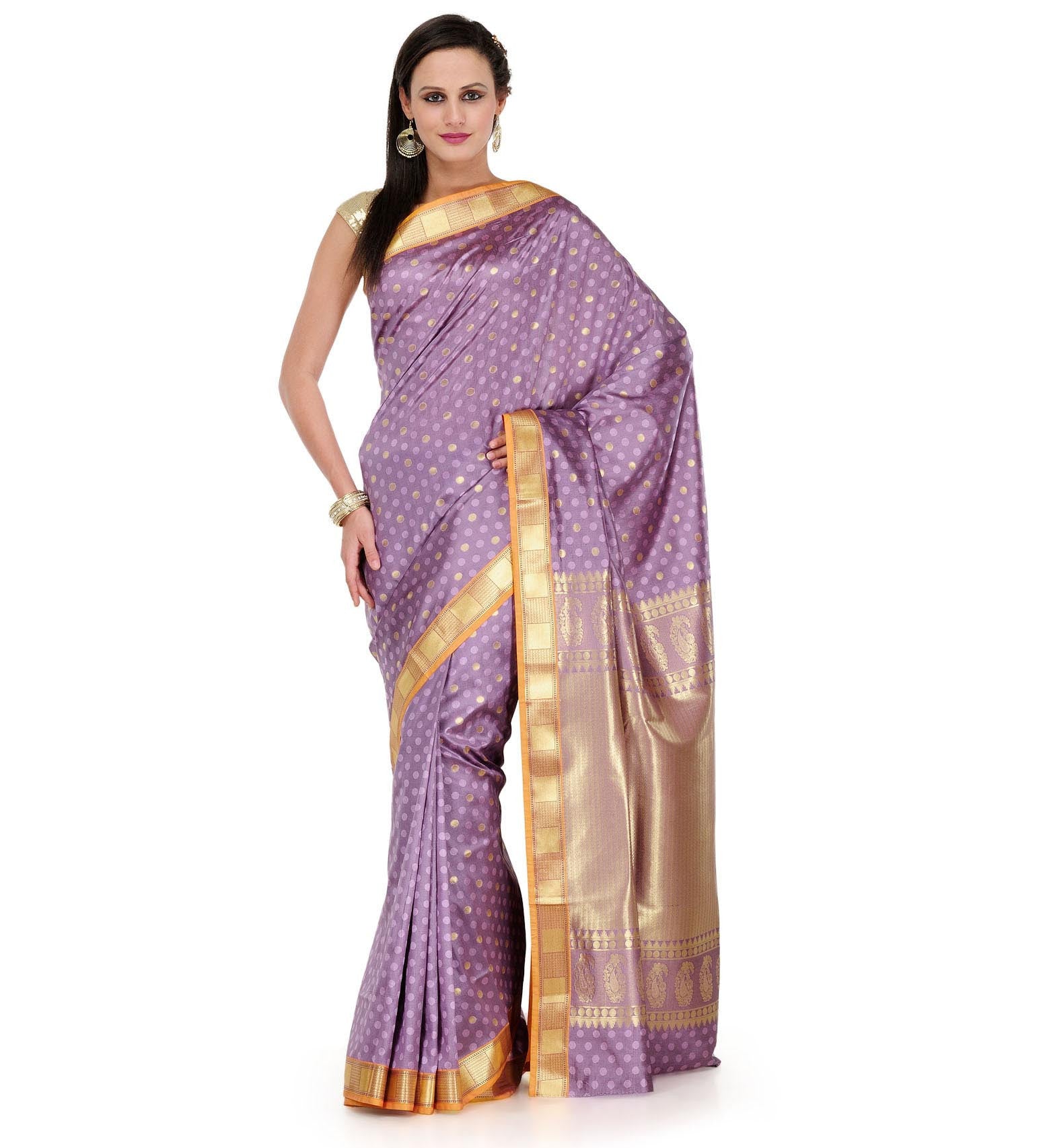 Lilac Zari Woven Art Silk Saree