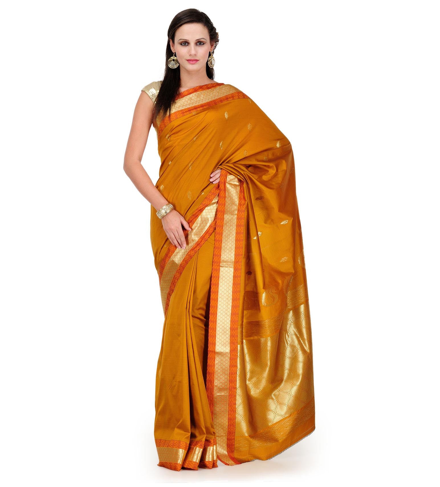 Mustard Art Silk Saree