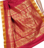 Maroon Art Silk Saree with Temple Border