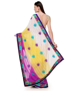 Dark Purple Shaded Faux Chiffon Saree