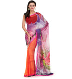 Multi-Color Faux Georgette Saree