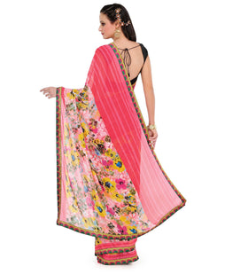 Rose Faux Chiffon Printed Saree