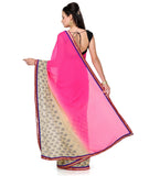 Magenta Shaded Faux Georgette Saree