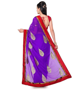 Violet Faux Chiffon Saree