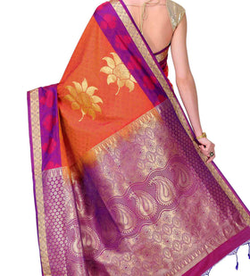 Orange Art Silk Saree