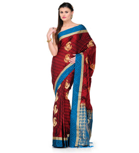 Maroon Art Silk Saree