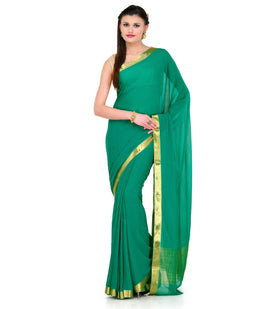 Green Semi Chiffon Saree