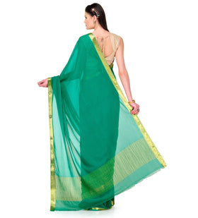 Green Semi Chiffon Saree