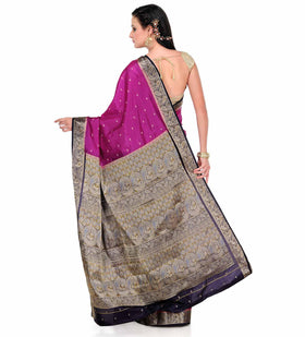 Purple Dupion Silk Saree