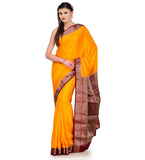 Golden Dupion Silk Saree