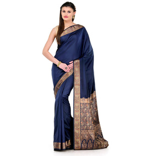 Navy Blue Valkalam Art Silk Saree