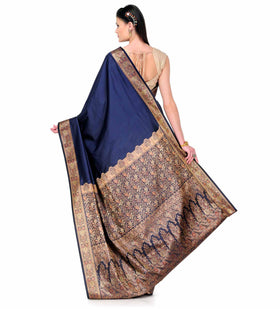 Navy Blue Valkalam Art Silk Saree