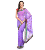 Purple Faux Georgette Saree