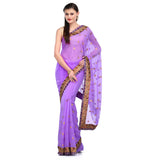 Purple Faux Georgette Saree