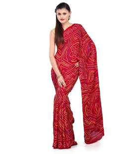 Maroon Moss Crepe Saree