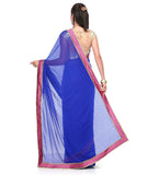 Royal Blue Faux Chiffon Saree