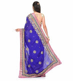 Royal Blue Faux Chiffon Saree