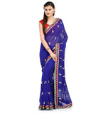 Royal Blue Faux Georgette Saree