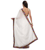 Off White Faux Chanderi Saree