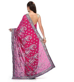 Magenta Faux Georgette Saree