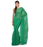 Green Net Brasso Saree