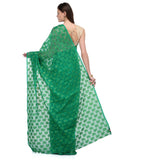 Green Net Brasso Saree