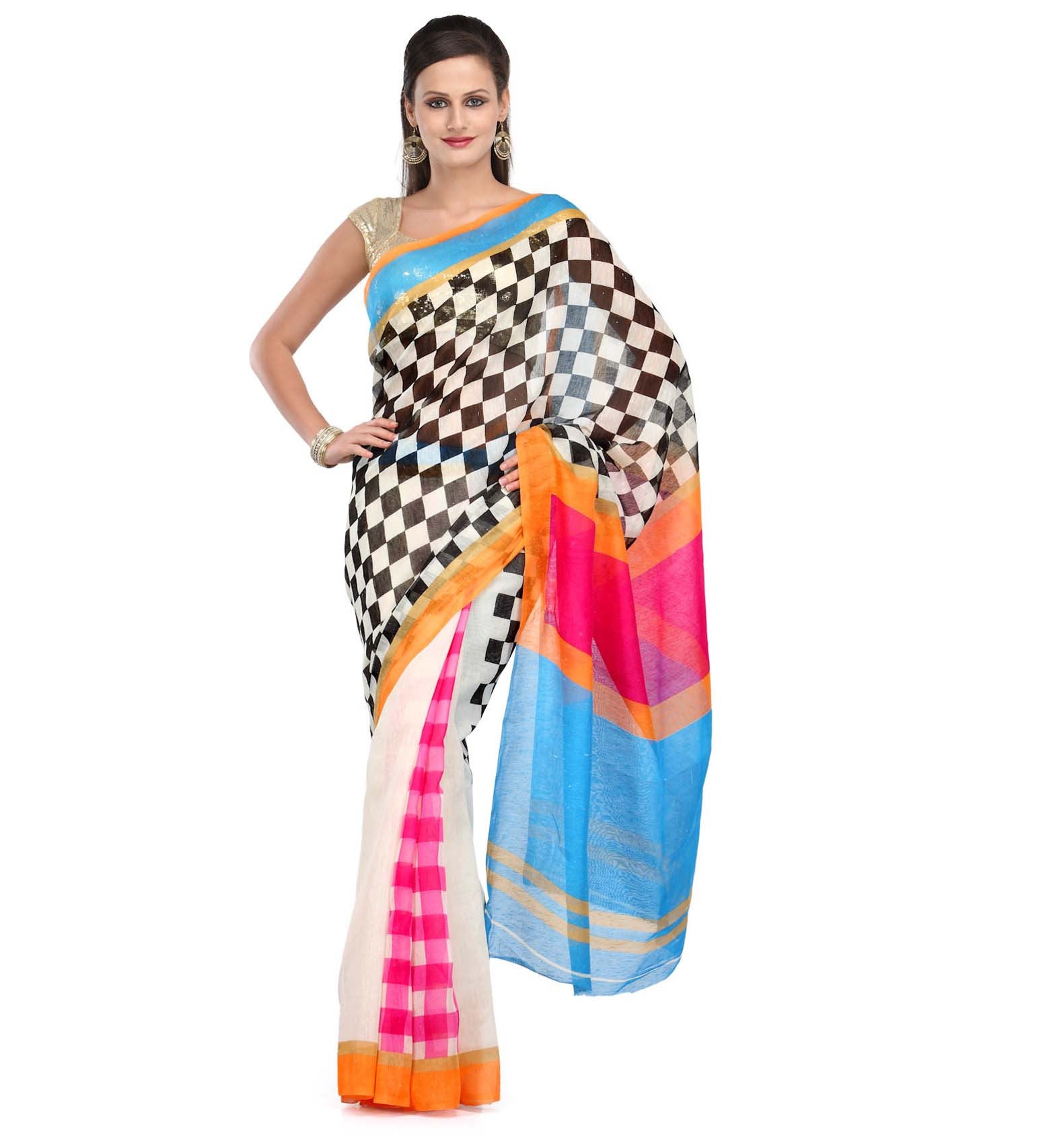 Mutli-Color Bhagalpuri Silk Saree