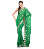 Green Faux Georgette Saree