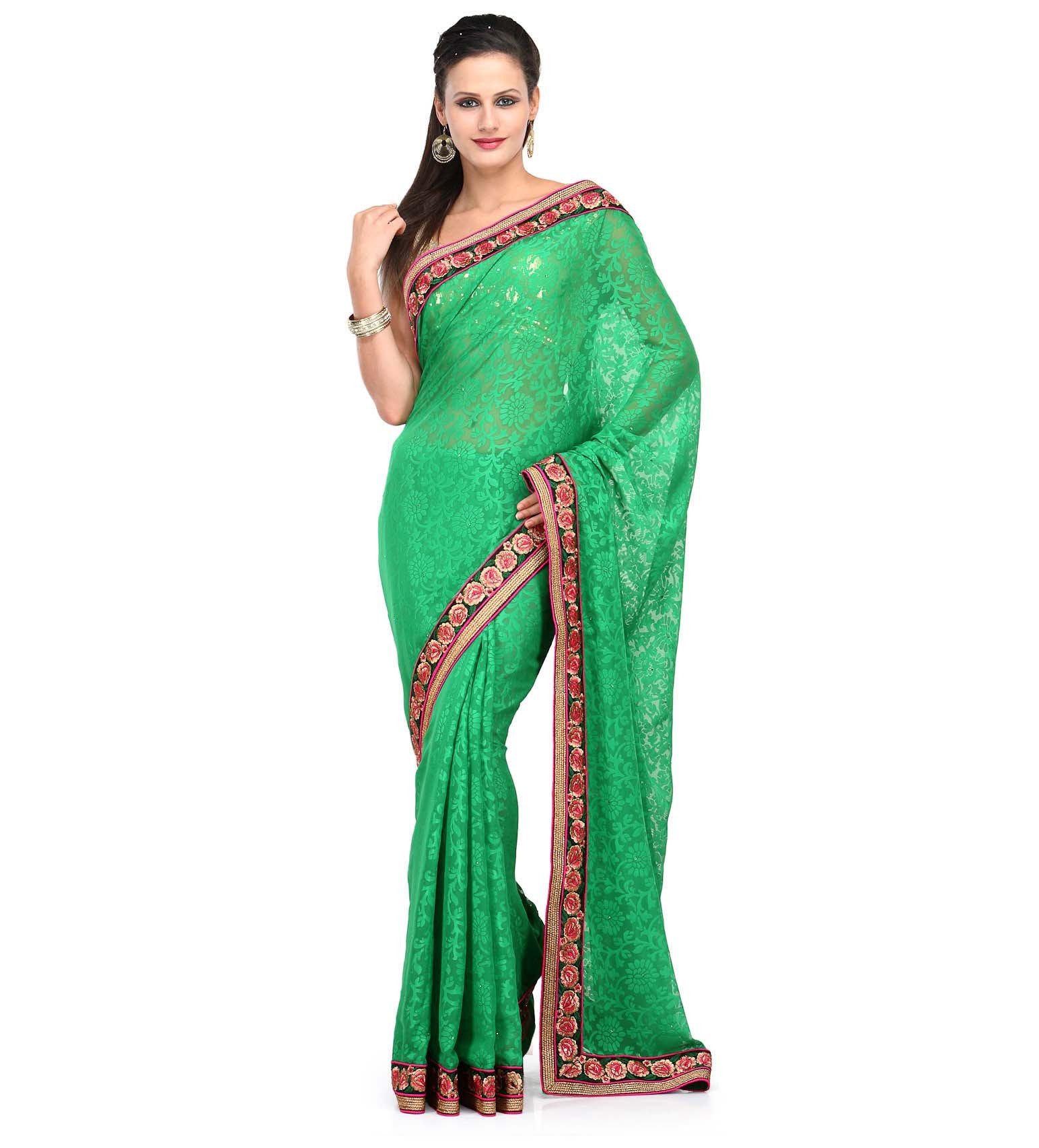 Green Brasso Saree