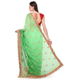 Green Shaded Faux Georgette Saree