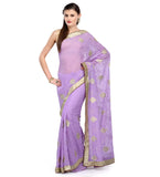 Lilac Faux Georgette Saree