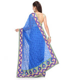 Blue Faux Georgette Saree