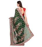 Green Faux Georgette Saree