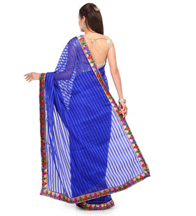 Royal Blue Net Saree