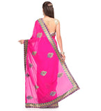 Magenta Faux Georgette Saree