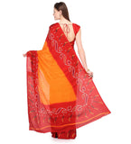 Orange Moss Crepe Saree