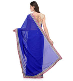 Royal Blue Faux Chiffon Saree