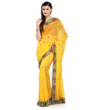 Yellow Faux Georgette Saree