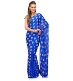 Royal Blue Faux Chiffon Saree